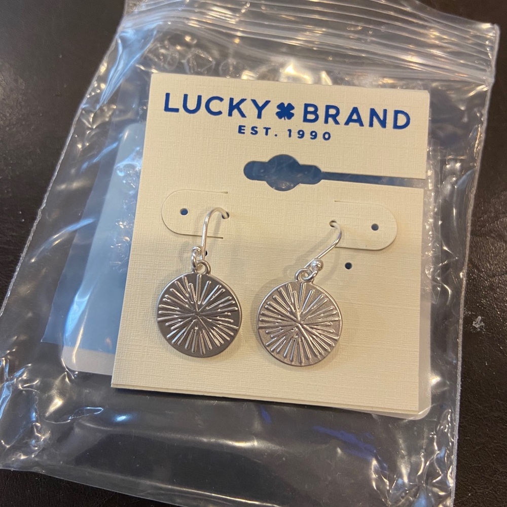Lucky brand hammered drop earrings